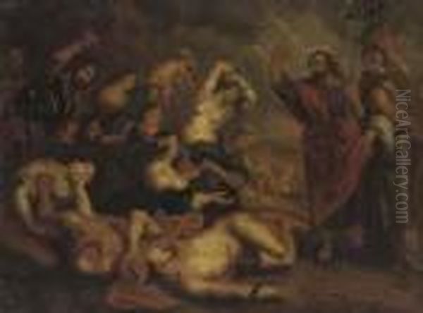 Moses And The Brazen Serpent Oil Painting by (studio of) Rubens, Peter Paul