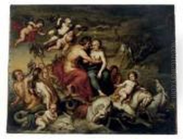 Triumph Of Poseidon And Amphitrite Oil Painting by (studio of) Rubens, Peter Paul