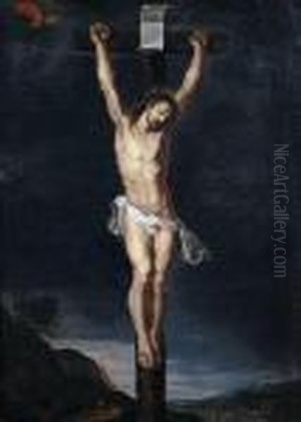 The Crucifixion Of Christ. Oil Painting by (studio of) Rubens, Peter Paul