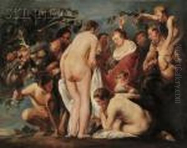 Bacchantes And Satyrs Oil Painting by (studio of) Rubens, Peter Paul