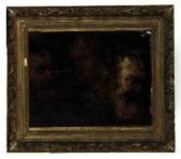 A Study Of Three Heads Oil Painting by (studio of) Rubens, Peter Paul