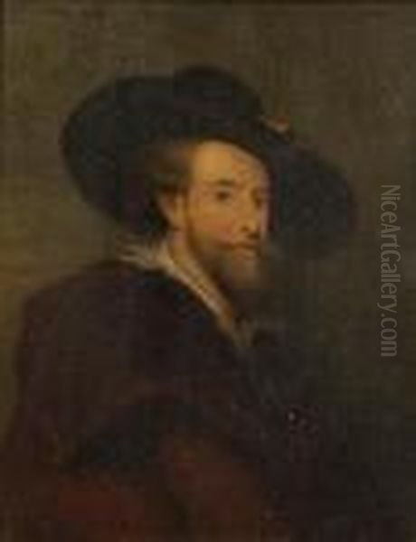 Self Portrait Oil Painting by (studio of) Rubens, Peter Paul