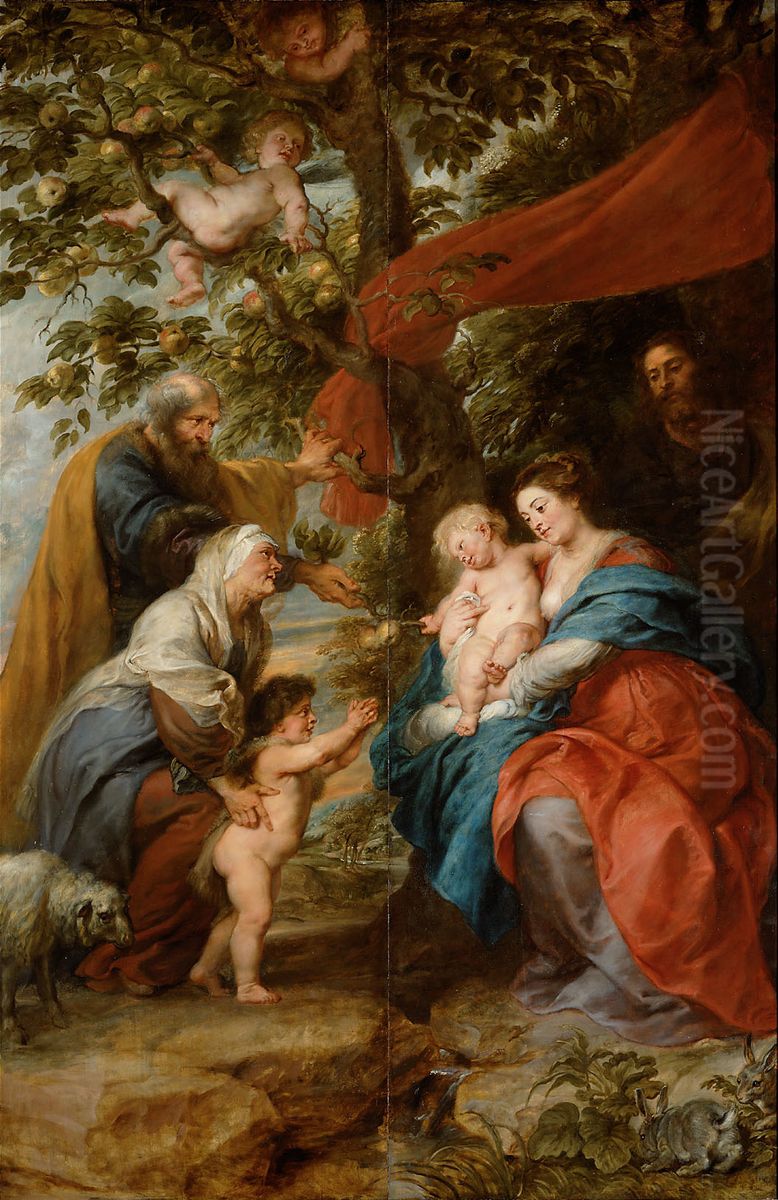 The Holy Family Under The Apple Tree Oil Painting by (studio of) Rubens, Peter Paul