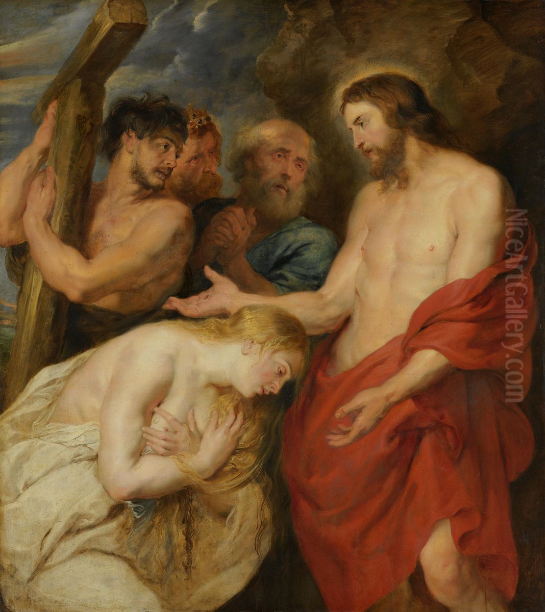 Christ And The Repentant Sinners Oil Painting by (studio of) Rubens, Peter Paul