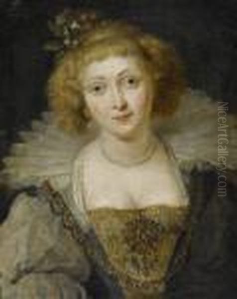 Portrait Of Helene Fourment In Her Bridal Dress. Oil Painting by (studio of) Rubens, Peter Paul