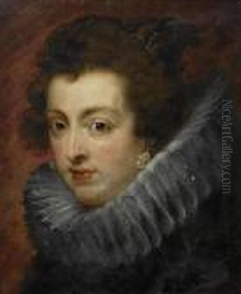 Portrait Of Isabella Of Bourbon. Oil Painting by (studio of) Rubens, Peter Paul