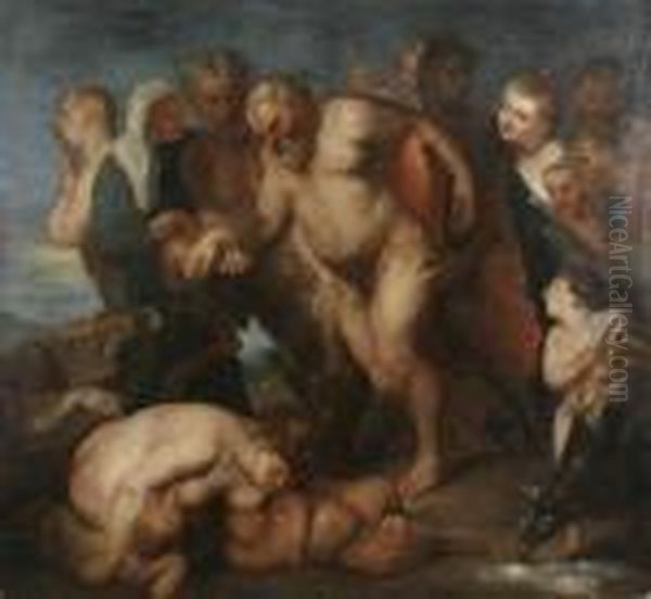 Silence Ivre Et Autres Figures Oil Painting by (studio of) Rubens, Peter Paul