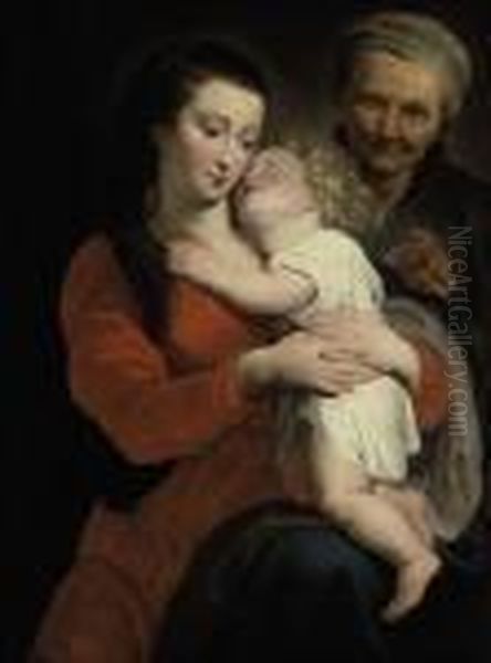 The Virgin And Child With Saint Anne Oil Painting by (studio of) Rubens, Peter Paul