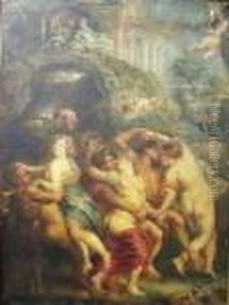 Satyrs And Maenads Oil Painting by (studio of) Rubens, Peter Paul