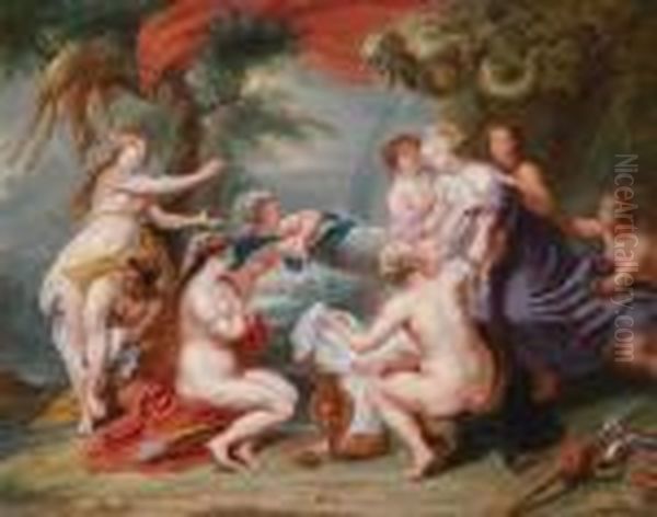 Diana Entdeckt Die Schwangerschaft Der Nymphecallisto Oil Painting by (studio of) Rubens, Peter Paul