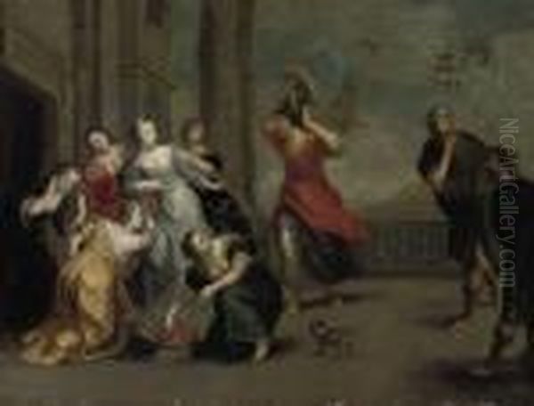 Achilles And The Daughters Of Lycomedes Oil Painting by (studio of) Rubens, Peter Paul