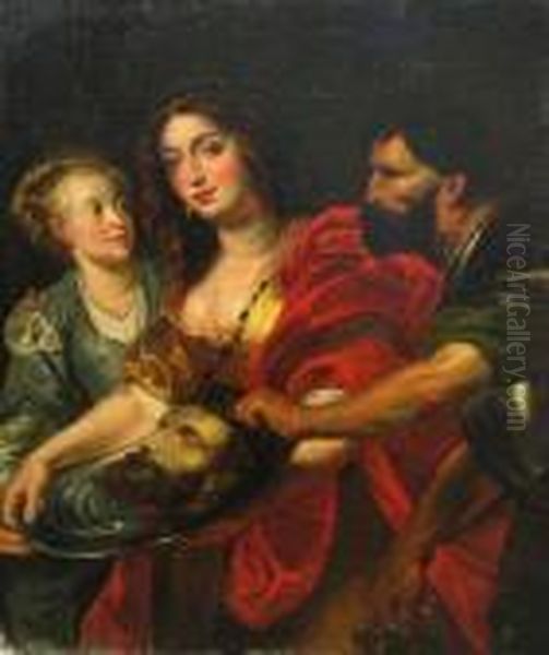 Salome Receives The Head Of Saint John The Baptist Oil Painting by (studio of) Rubens, Peter Paul