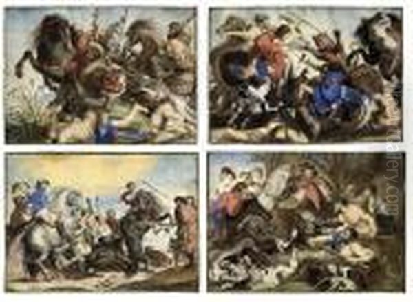 The Hippopotamus Hunt Oil Painting by (studio of) Rubens, Peter Paul