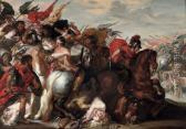 The Battle Of The Amazons Oil Painting by (studio of) Rubens, Peter Paul