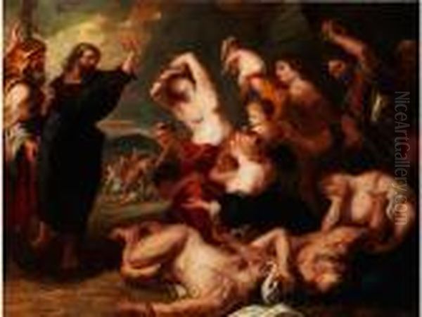 Aufrichtung Der Ehernen Schlange Oil Painting by (studio of) Rubens, Peter Paul