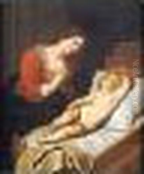 Virgen Con El Nino Dormido Oil Painting by (studio of) Rubens, Peter Paul