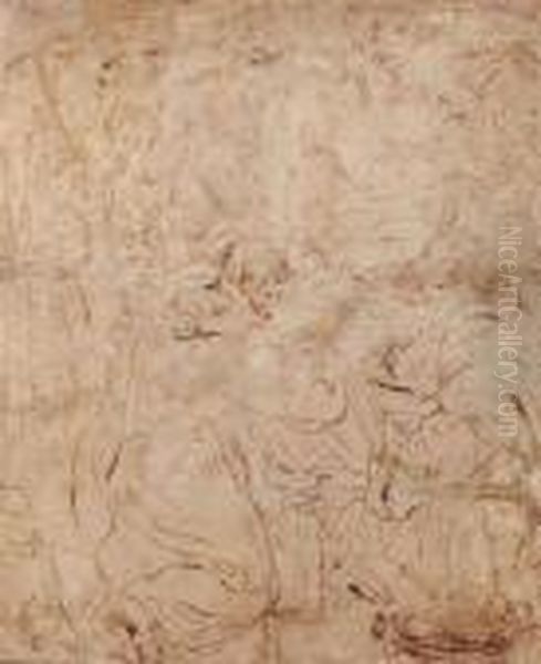 Der Tod Des Hl. Antonius Des Einsiedlers Oil Painting by (studio of) Rubens, Peter Paul