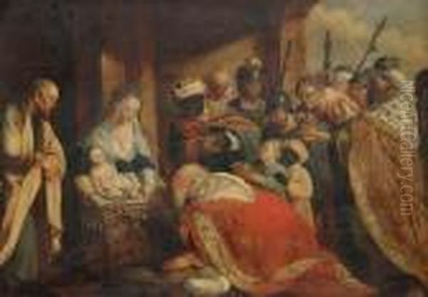 The Adoration Of The Wisemen Oil Painting by (studio of) Rubens, Peter Paul