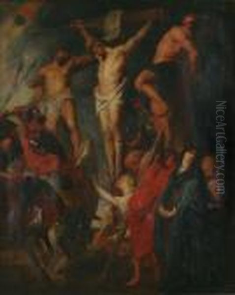 Struck By The Spear Oil Painting by (studio of) Rubens, Peter Paul