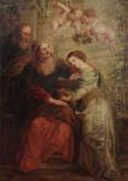 The Tuition Of Mary Oil Painting by (studio of) Rubens, Peter Paul