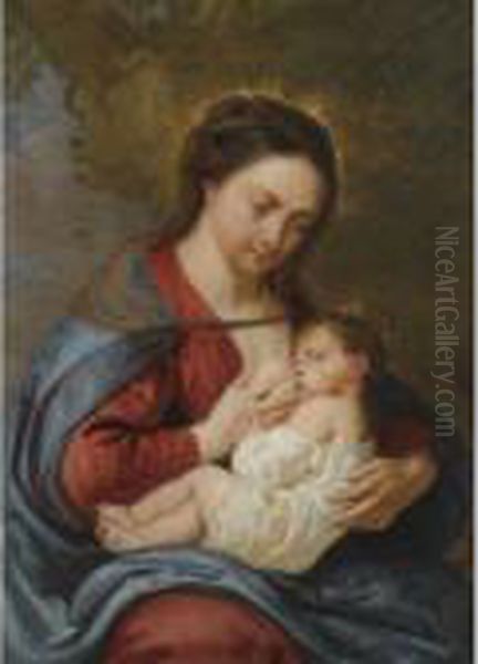 Madonna And Child Oil Painting by (studio of) Rubens, Peter Paul