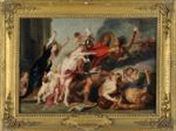 The Consequences Of War Oil Painting by (studio of) Rubens, Peter Paul