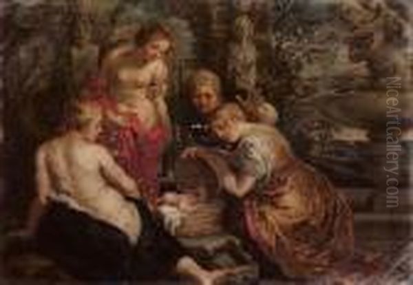 Le Figlie Di Cecrope Ritrovano Erittonio Oil Painting by (studio of) Rubens, Peter Paul