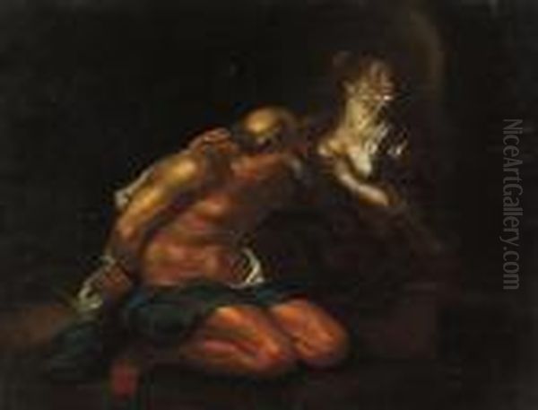 Simon And Pero, Or Roman Charity Oil Painting by (studio of) Rubens, Peter Paul