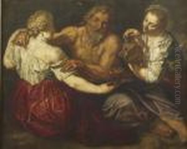 Lot And His Daughters Oil Painting by (studio of) Rubens, Peter Paul