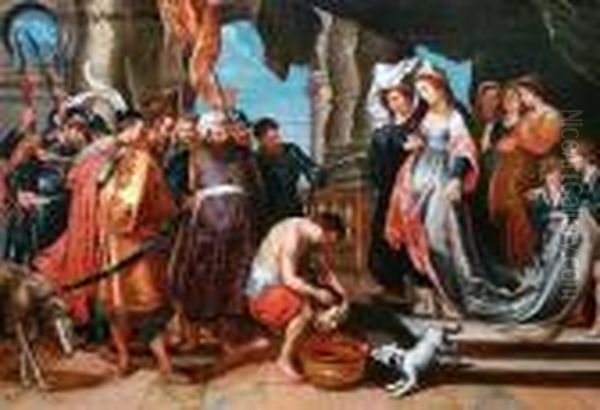 Queen Tomyris Before The Head Of Cyrus Oil Painting by (studio of) Rubens, Peter Paul