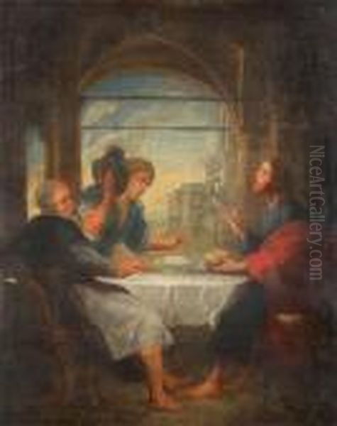 The Emmaus Meal Oil Painting by (studio of) Rubens, Peter Paul