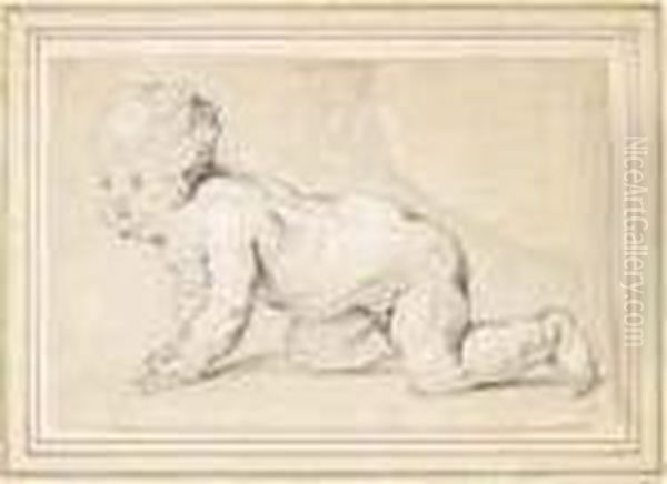 Studie Eines Krabbelnen Putto Oil Painting by (studio of) Rubens, Peter Paul
