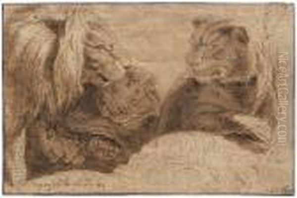 Drei Lowen Oil Painting by (studio of) Rubens, Peter Paul