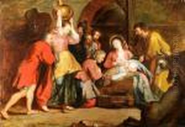 The Adoration Of The Shepherds Oil Painting by (studio of) Rubens, Peter Paul