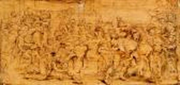 Der Raub Der Sabinerinnen/ The Rape Of The Sabines Oil Painting by (studio of) Rubens, Peter Paul