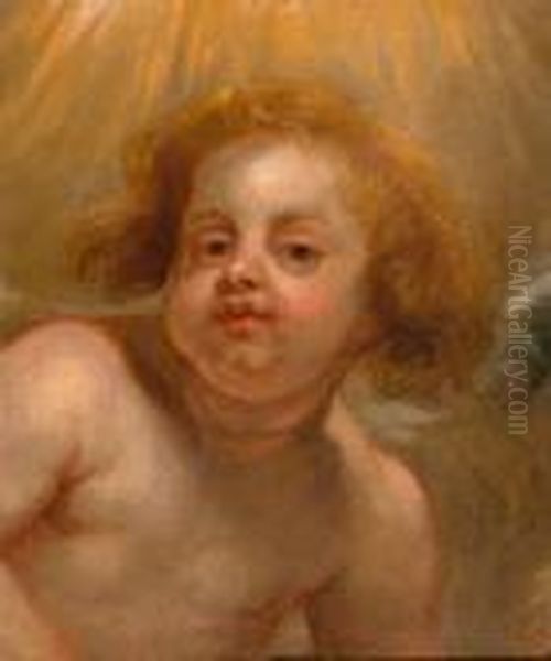 Engelsgesicht. Oil Painting by (studio of) Rubens, Peter Paul