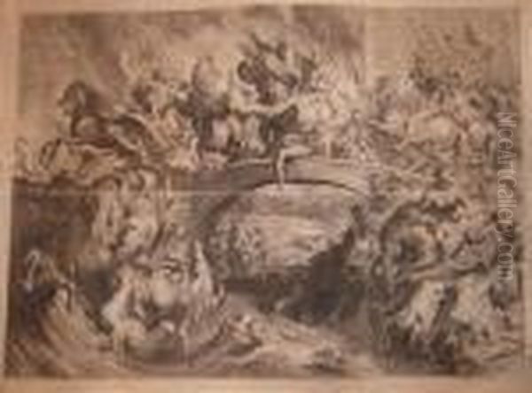 Scene De Bataille Oil Painting by (studio of) Rubens, Peter Paul