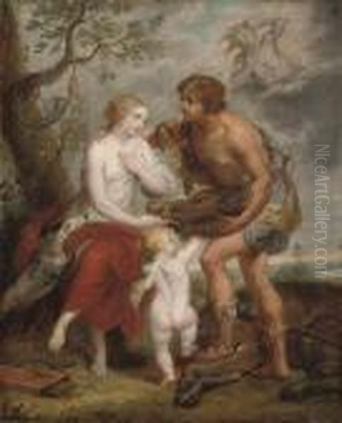 Atlanta And Meleager Oil Painting by (studio of) Rubens, Peter Paul
