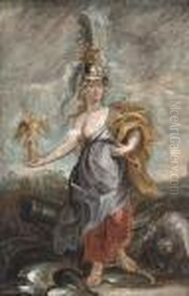 Marie De'medici As Bellona Oil Painting by (studio of) Rubens, Peter Paul