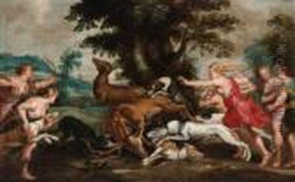 Gudinnan Diana Pa Jakt Oil Painting by (studio of) Rubens, Peter Paul