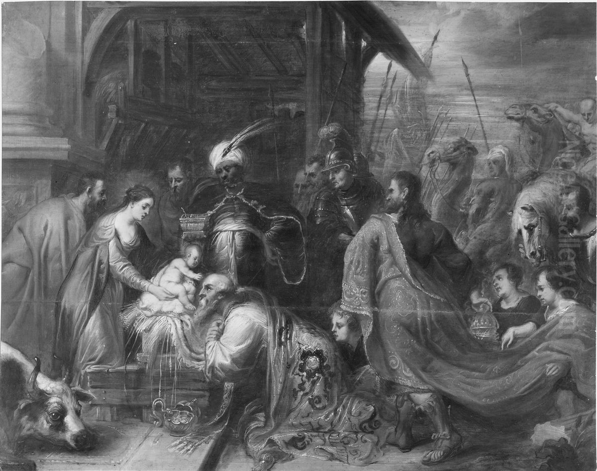 Konungarnas Tillbedjan Oil Painting by (studio of) Rubens, Peter Paul