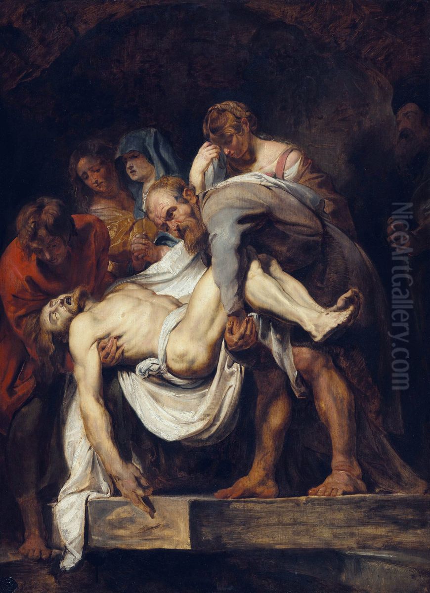 The Entombment Oil Painting by (studio of) Rubens, Peter Paul