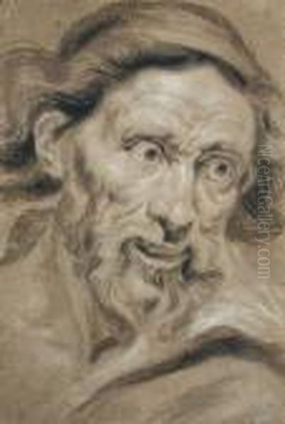 The Head Of A Bearded Man Oil Painting by (studio of) Rubens, Peter Paul