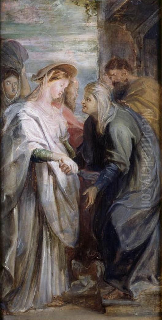 La Visitation Oil Painting by (studio of) Rubens, Peter Paul