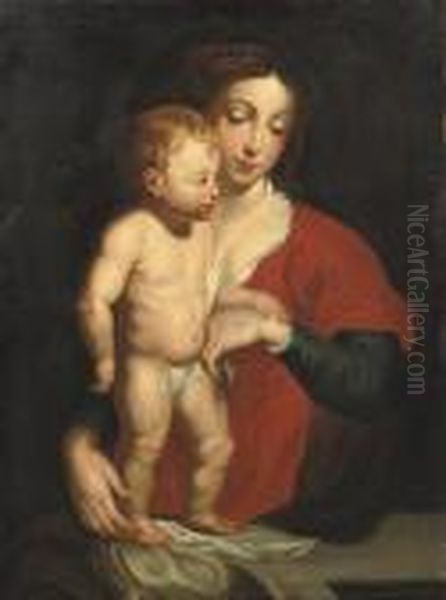 The Madonna And Child Oil Painting by (studio of) Rubens, Peter Paul