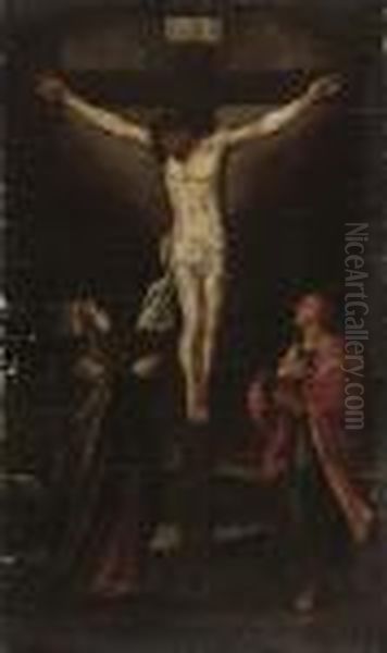 The Crucifixion With The Virgin And The Magdalen Oil Painting by (studio of) Rubens, Peter Paul