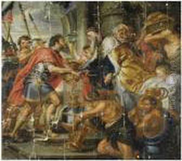 The Meeting Of Abraham And Melchizedek Oil Painting by (studio of) Rubens, Peter Paul