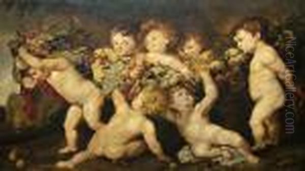 The Garland Of Fruit Oil Painting by (studio of) Rubens, Peter Paul
