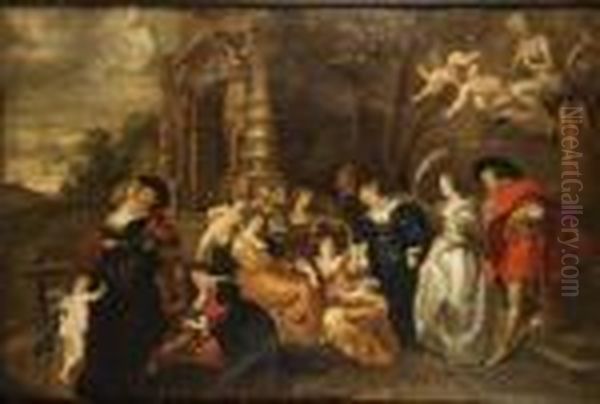 El Jardin Del Amor Oil Painting by (studio of) Rubens, Peter Paul