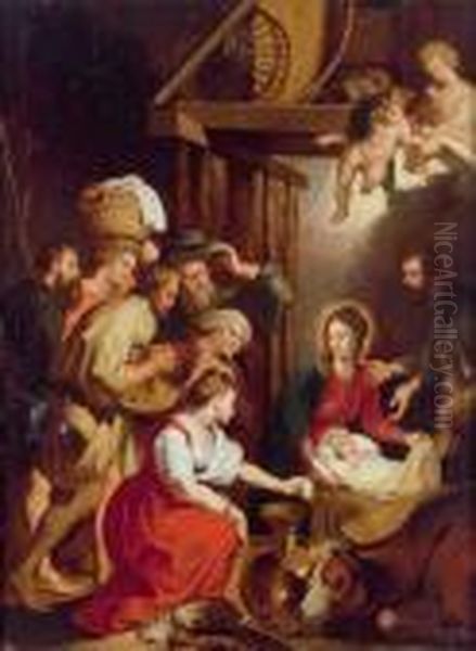 Die Anbetung Der Hirten Oil Painting by (studio of) Rubens, Peter Paul